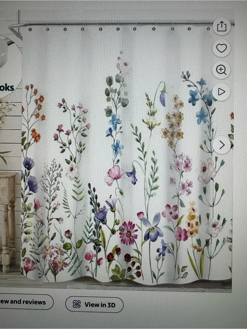 Botanical Watercolor Floral Shower Curtain - Multicolor with Liner